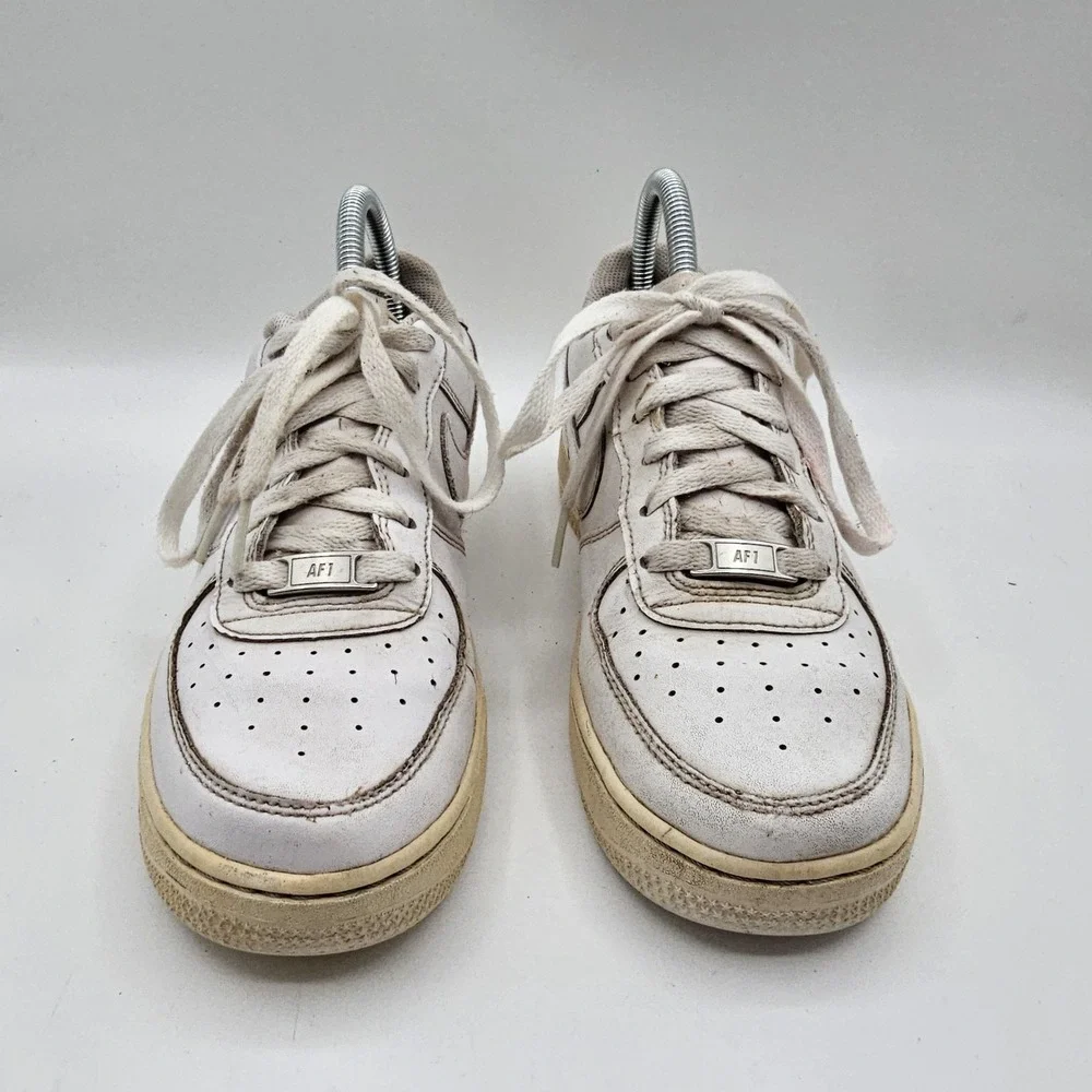 Nike Air Force 1 Low‎ Shoes Youth Size 5.5Y White Leather Sneakers 314192-117